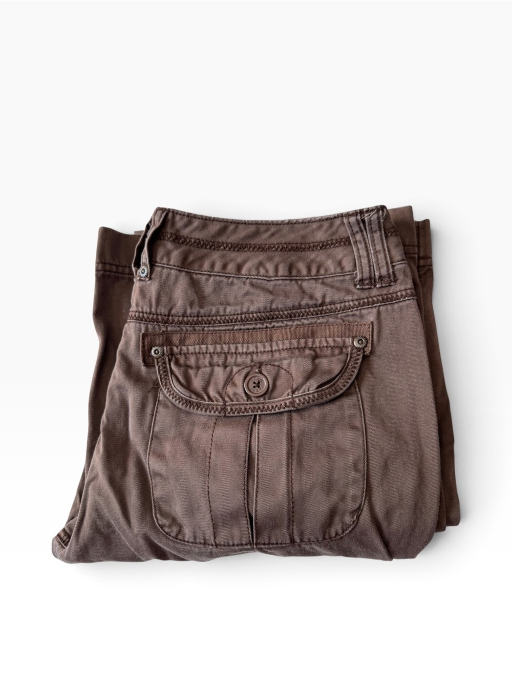 Juniors Aeropostale Brown Wide Leg 100% Cotton Cargo Pants 9/10 Long